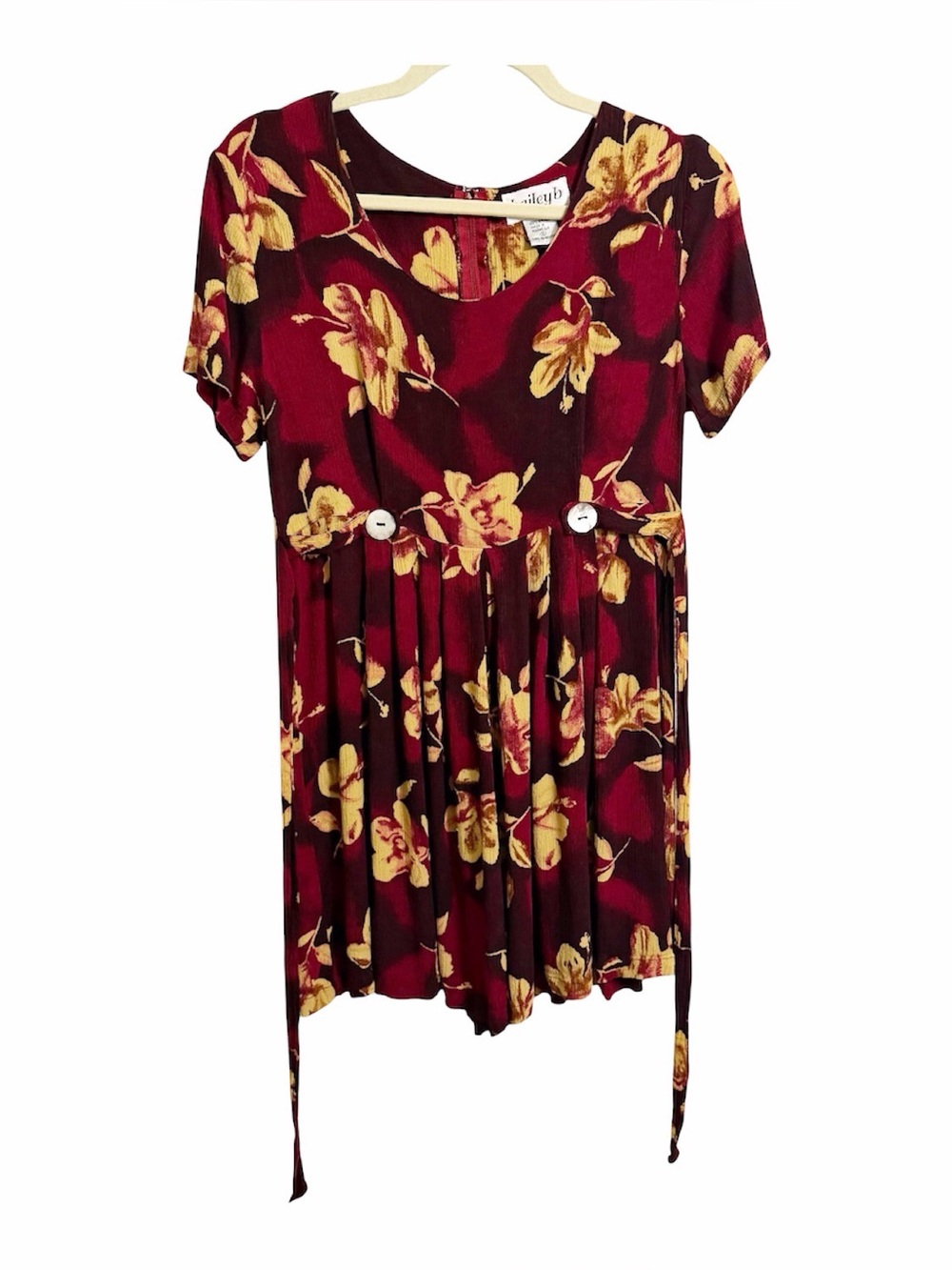 Vinatge 90s Grunge Floral Print and Tie Back Romper Size Small